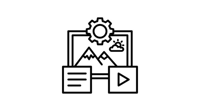 Content management line icon vector illustration
