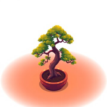 Bonsai tree in a pot vector illustration