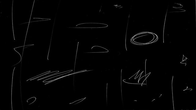 White scratches and roughness animation, grunge film grain texture overlay graphic, isolated video element