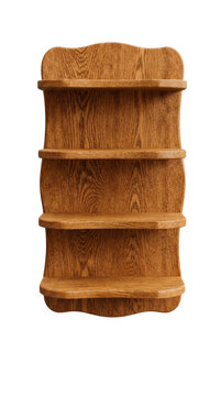 Wall mounted wooden shelf with empty tiers
