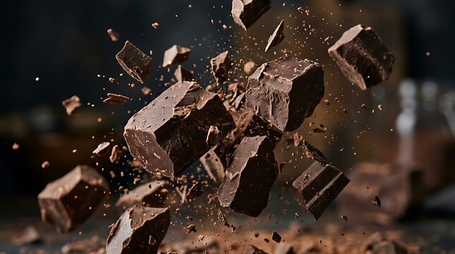 Abstract dark background with pink and orange glowing light shards exploding in the air with high speed motion blur
