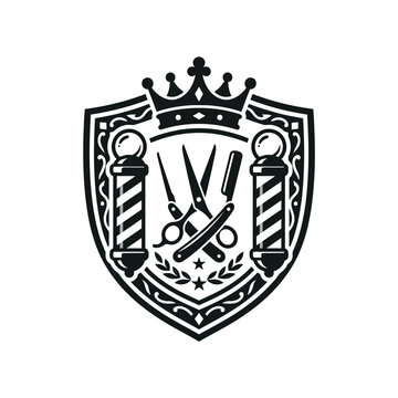 Barber shop logo with scissors.