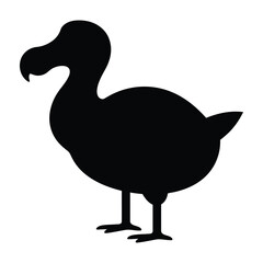 Silhouette of a dodo bird isolated on white background representing extinction © Vectovia