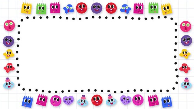 Cute Cartoon Marker Doodle Border Frame Animation on Whiteboard