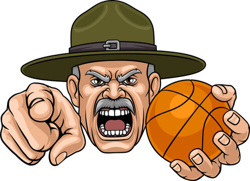 Drill Instructor Sergeant Basketball Sports Mascot