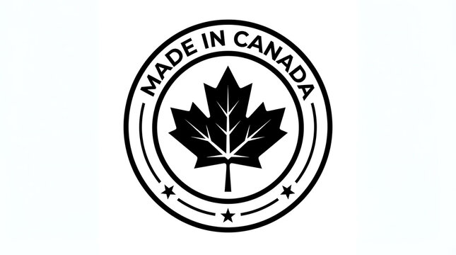 Canadian flag emblem with maple leaf design