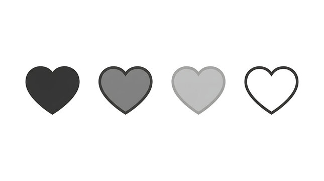 Four gradient hearts icon set