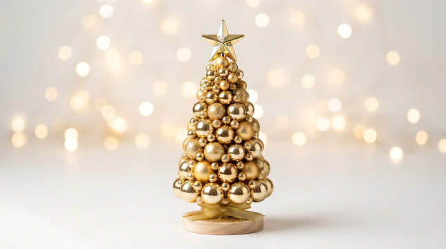 Golden glitter christmas tree decoration