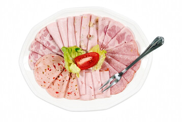 Assorted Deli Cold Cut Platter with Tomato and Lettuce Garnish © Ara