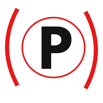 Electric parking brake warning light symbol on vehicle dashboard.