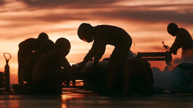 Sunset pit stop