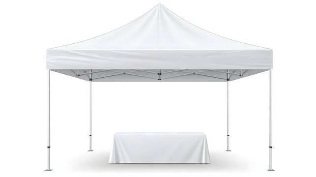 White canopy tent isolated on white background