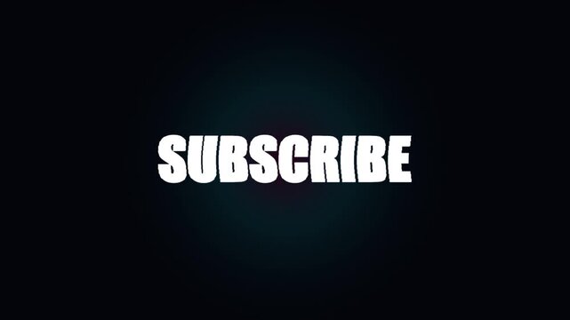 Bold white subscribe text centered on a dark blue background for social media.