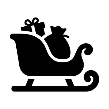 christmas sleigh glyph icon
