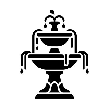 water fountain with flowing water glyph icon