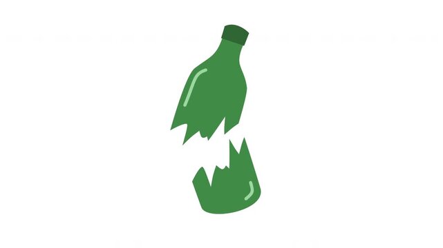 broken green glass bottle