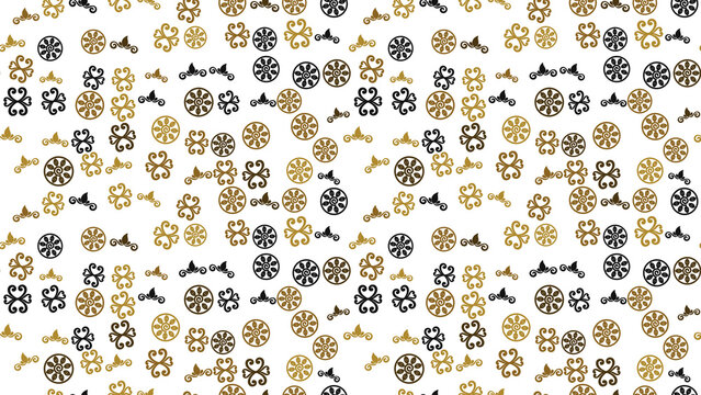 Gold and black decorative ornamental pattern