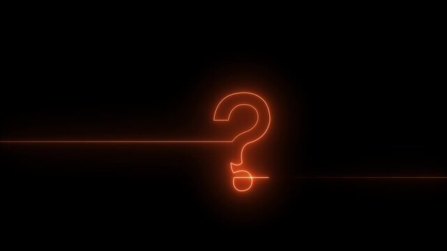 neon glowing loop Question mark sign Question mark icon asking icon animation.4k Question mark video 