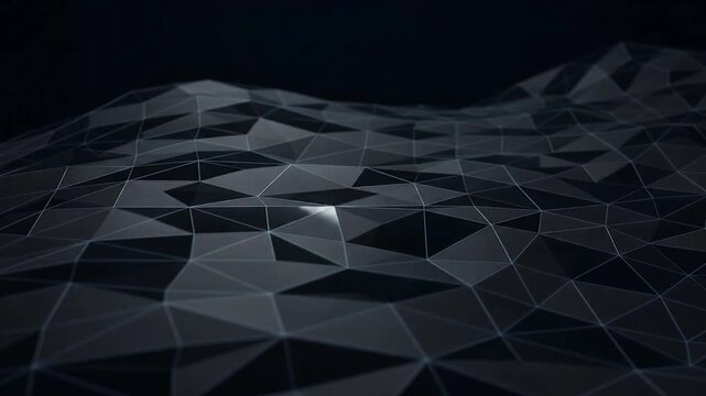Abstract dark geometric low poly mesh surface triangular