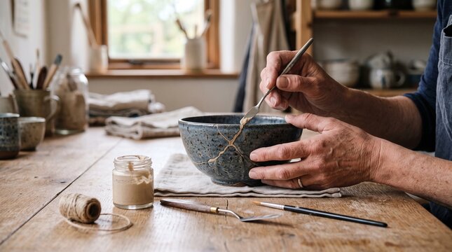 Repairing a Cracked Ceramic Bowl