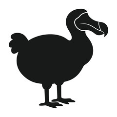 Dodo Bird Silhouette Vector Illustration Isolated On White Background © Manik