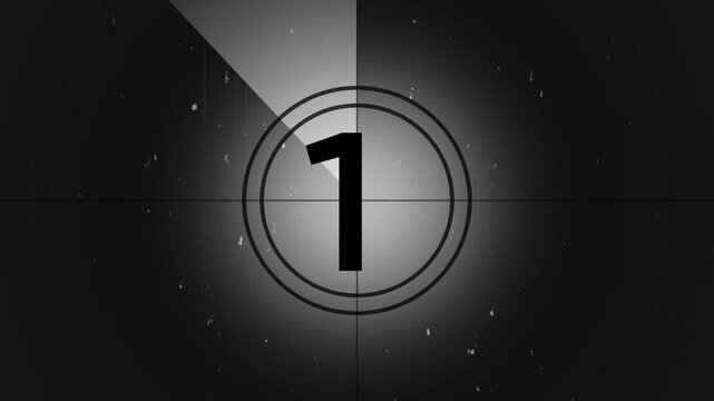 universal film leader, counting down from 5, with space for text
