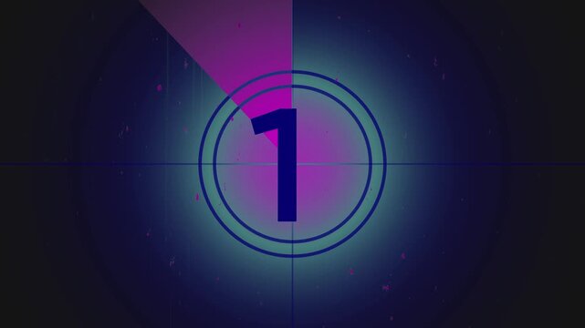 universal film leader, counting down from 5, with space for text