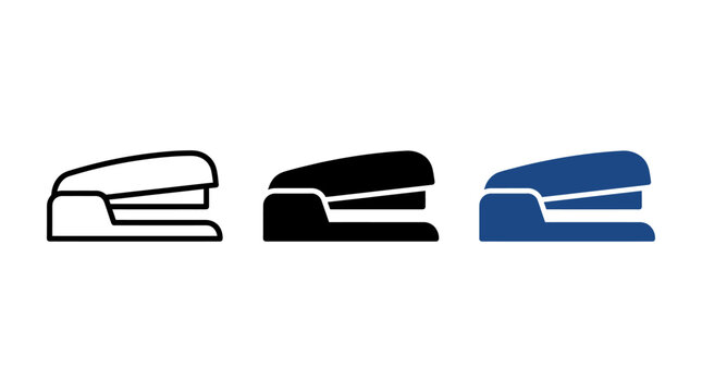 Blue and black stapler icons for office documentation