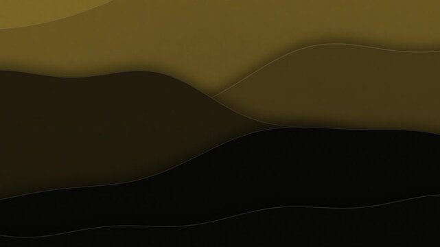 Fondo de capas de papel cortado dorado y negro en bucle sin costuras