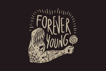 Forever young word, retro typography © Rawpixel.com