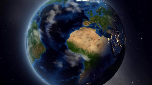Satellite Zoom from Earth Orbit into Arkalyk Kazakhstan