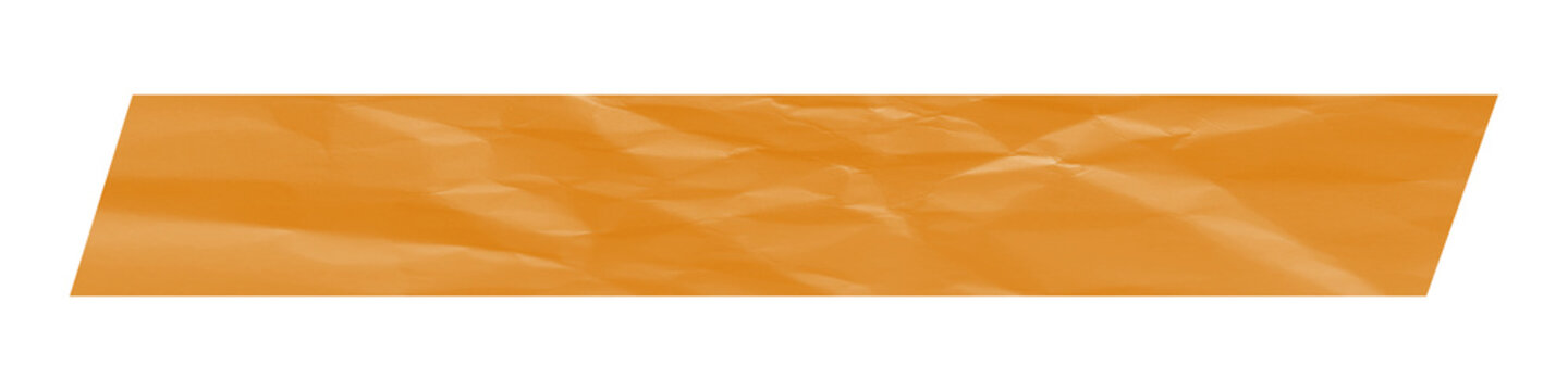 Black crumpled paper texture banner isolated on transparent background