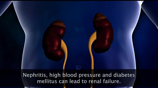 Renal failure may cause fatigue, swelling, reduced urine, nausea, breathlessness, and toxic waste buildup.
