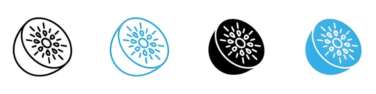 Kiwi Fruit Graphic Highlighting Exotic and Nutritious Fruit Options. Thin line customizable illustration. Contour symbol. Vector isolated outline drawing. Editable stroke