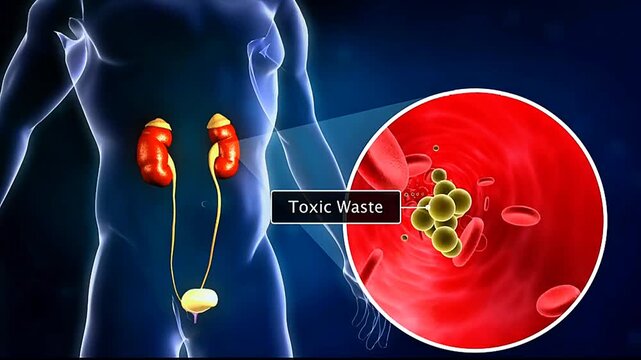The human excretory system filters blood and removes toxic metabolic wastes from the body through urine.