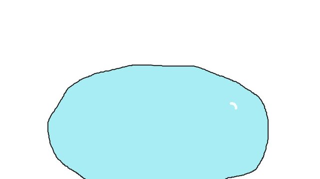 A regular or soap bubble inflates from the bottom up and then bursts.
