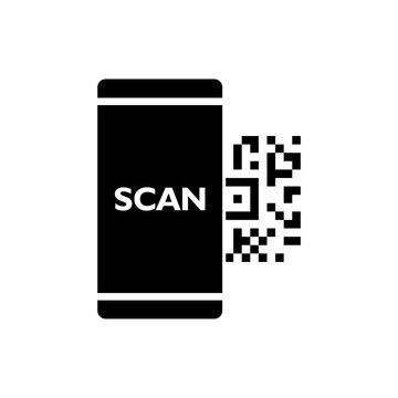 Scan qr code icon isolated on white background