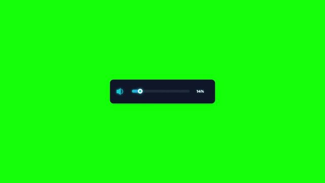 Animated user interface slider control on a vibrant green screen background, ideal for motion graphic projects and digital rendering elements, offering versatile utility for various productions