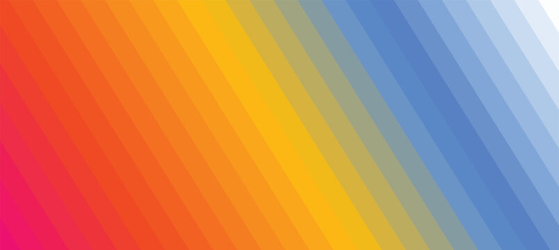 Abstract Geometric Diagonal Striped Pattern with Vibrant Rainbow Gradient Colors, Minimalist Vector Background for Modern Graphic Design and Web Banners