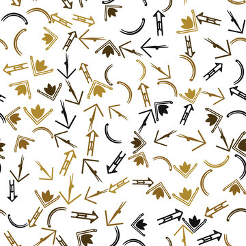 Seamless pattern of arrows and corner motifs