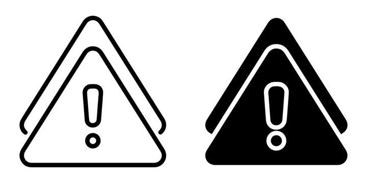 warning sign triangle with exclamation mark symbol, clear alert or caution graphic