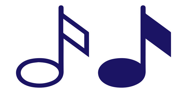 musical note symbols in blue on white background