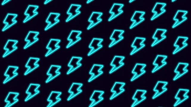 Cyber Monday Neon Lightning Bolt Pattern Loop Background for Online Shopping Promo Banner.