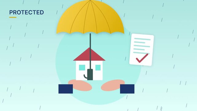 Home insurance umbrella safety protection concept loop