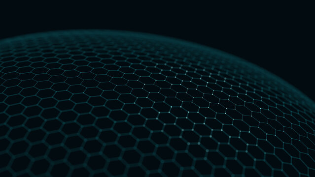 Hexagonal dome fragment particle background