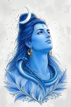 Hindu divine portrait of lord Shiva 