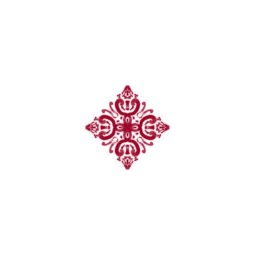 royal flush diamonds ornament pattern-red
