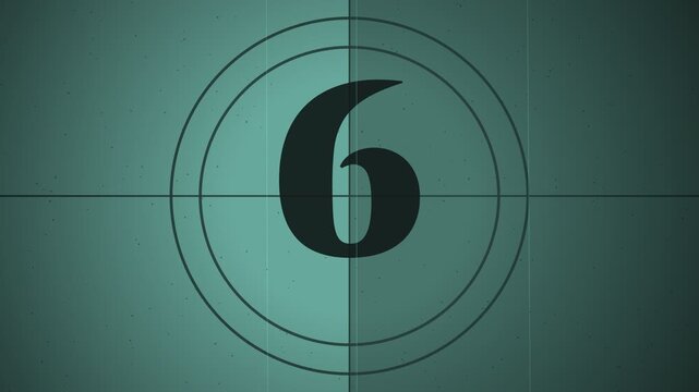 Vintage Film Countdown Timer Showing Numbers 10 5 and 0 with Fading Light Effect and Grainy Texture