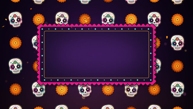Sugar Skull Pattern Day Of The Dead Copy Space