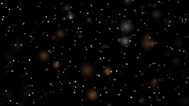 Abstract glowing particles floating in dark space, cinematic bokeh dust background, overlay